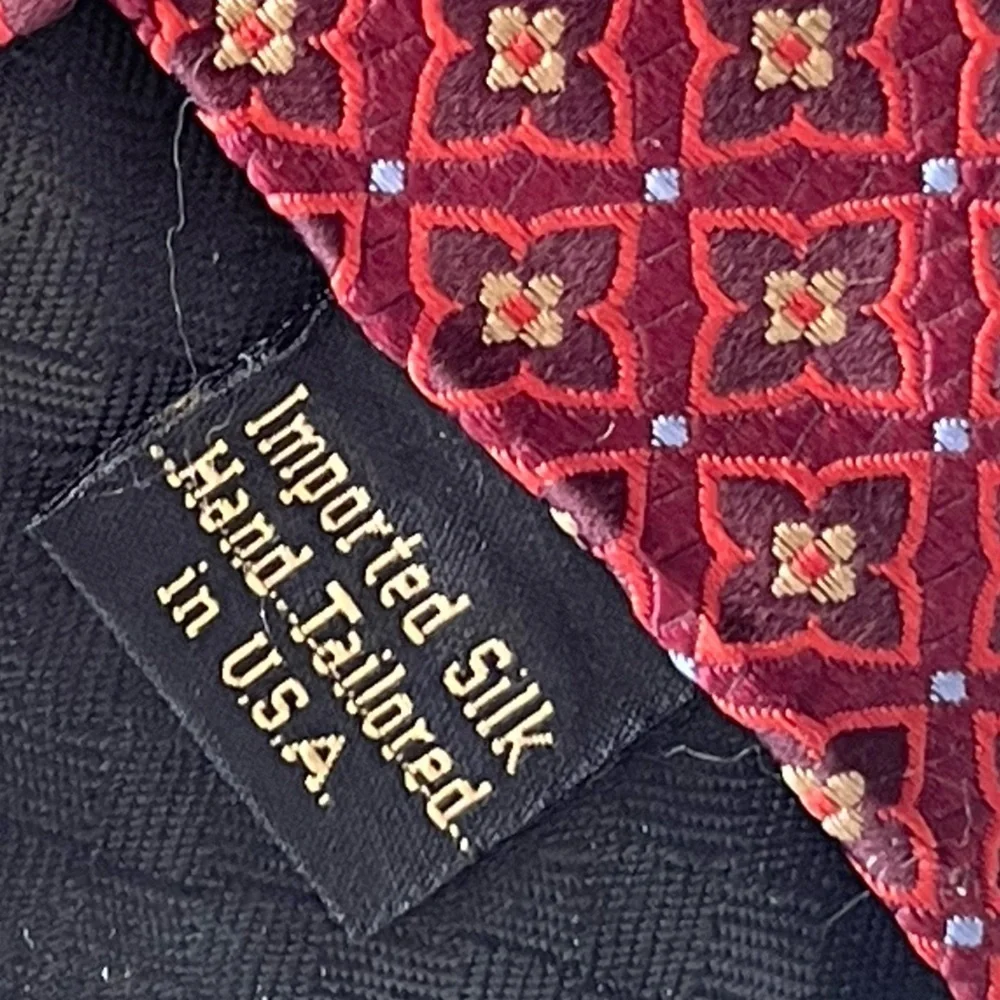 Hart Schaffner Marx imported silk red tie
